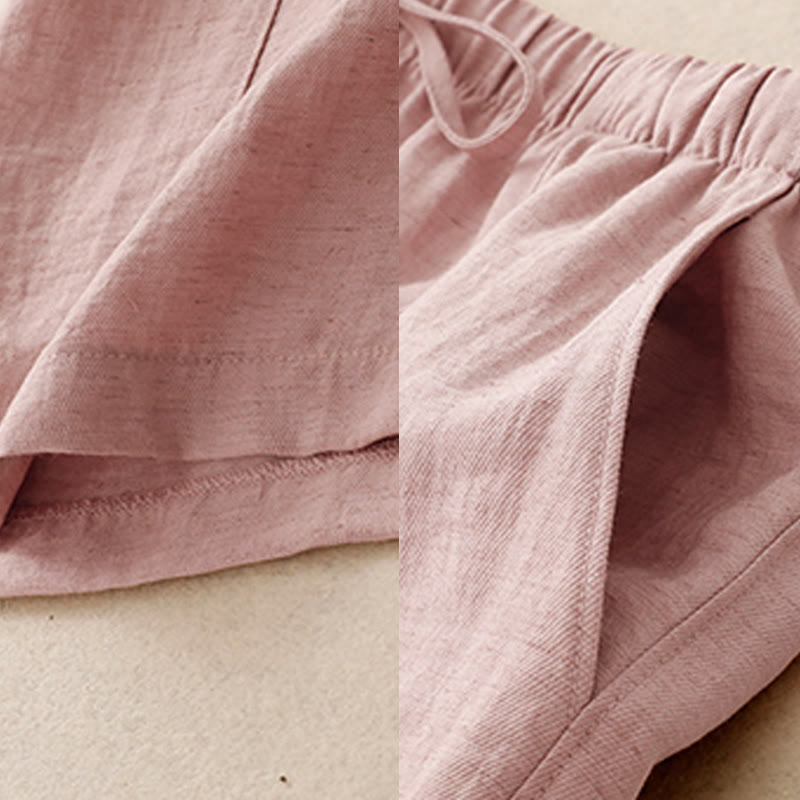 Buddha Stones Summer Drawstring Design Women's Wide Leg Pants With Pockets - image 4