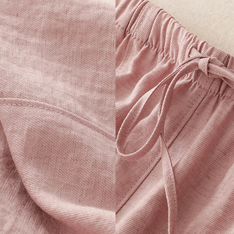 Buddha Stones Summer Drawstring Design Women's Wide Leg Pants With Pockets - image 5