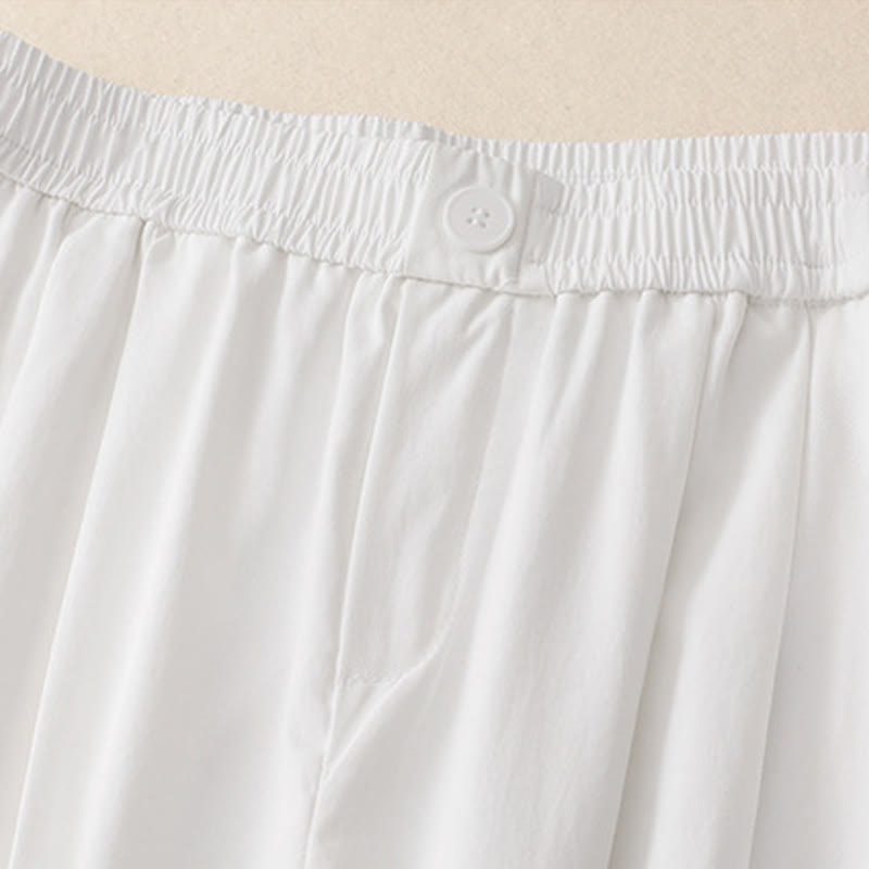 Buddha Stones Summer Button Ruffled Ankle-Length Women's Pants With Pockets - image 7