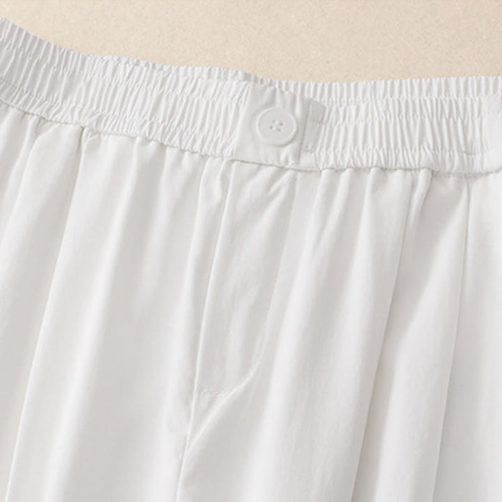 Buddha Stones Summer Button Ruffled Ankle-Length Women's Pants With Pockets - image 7