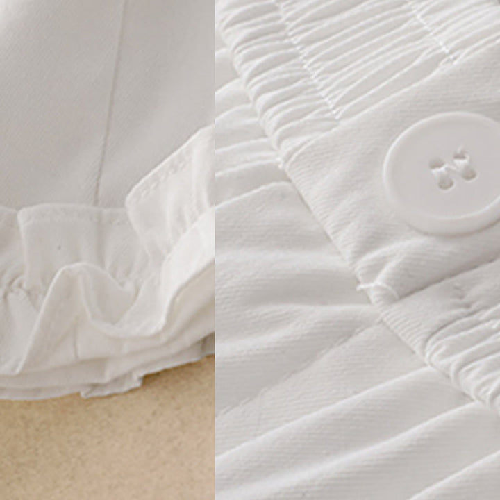 Buddha Stones Summer Button Ruffled Ankle-Length Women's Pants With Pockets - image 12