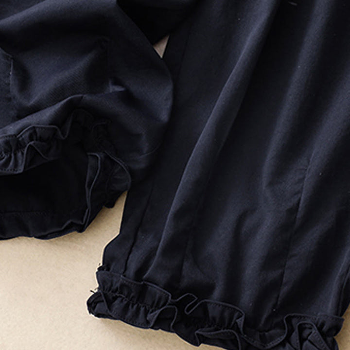 Buddha Stones Summer Button Ruffled Ankle-Length Women's Pants With Pockets - image 4