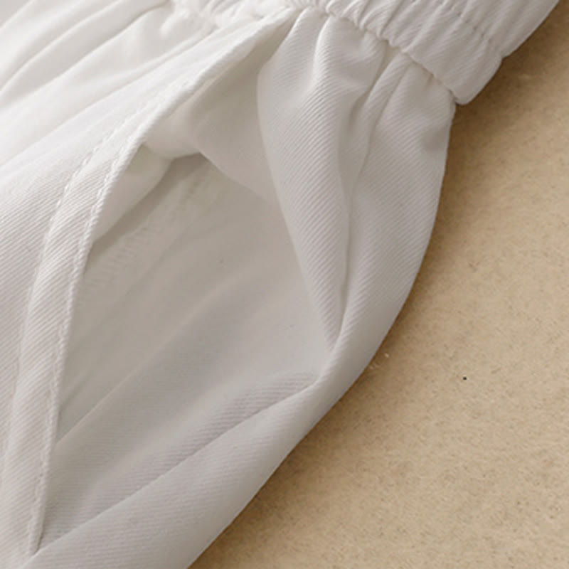 Buddha Stones Summer Button Ruffled Ankle-Length Women's Pants With Pockets - image 8