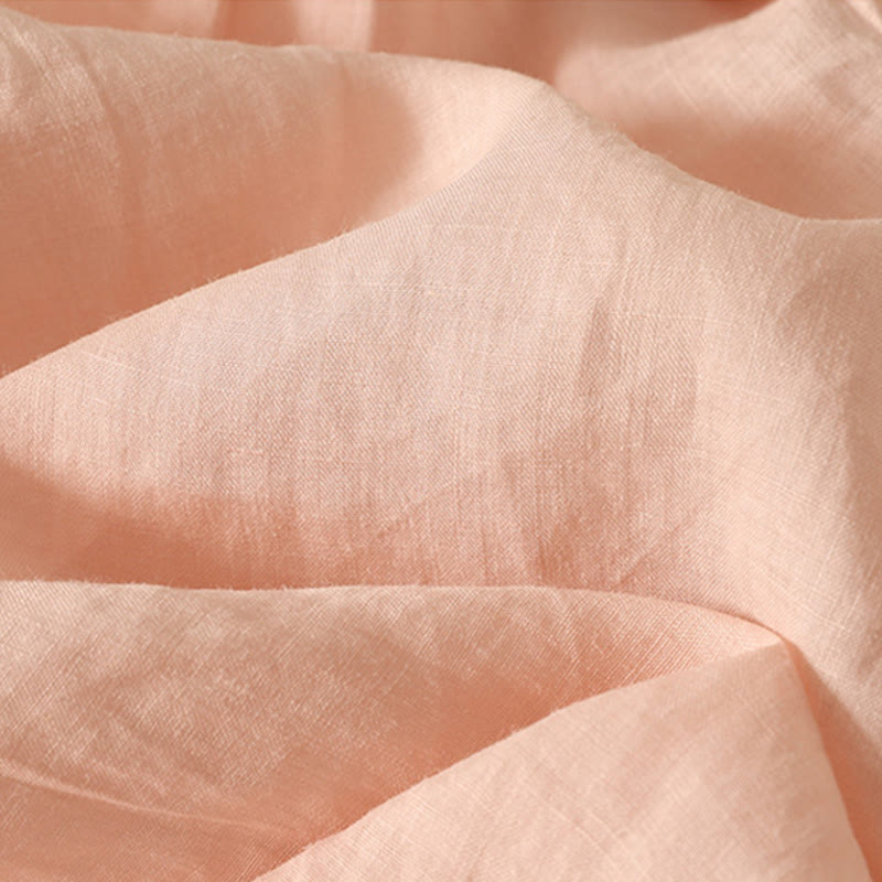 Buddha Stones Casual Embroidery Red Heart Short Sleeve Women's Cotton Linen T-Shirt - image 3