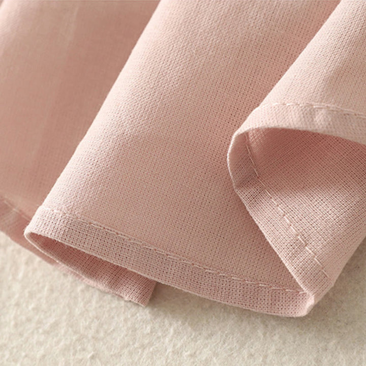 Buddha Stones Daily Printing Lily Pattern Half Puff Sleeve Women's Cotton Linen Shirt - image 11