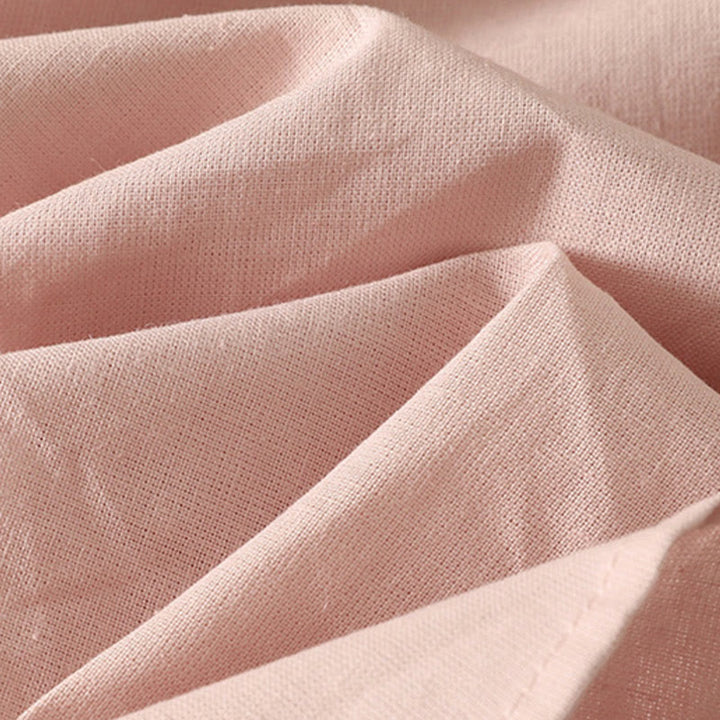 Buddha Stones Daily Printing Lily Pattern Half Puff Sleeve Women's Cotton Linen Shirt - image 7