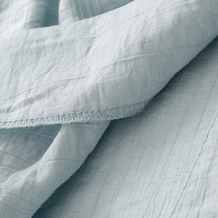 Buddha Stones Plain Asymmetrical Lace-Up Design Puff Short Sleeve Women's Cotton Shirt - image 5