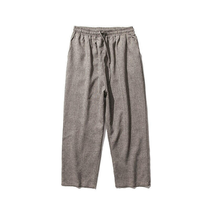 Buddha Stones Summer Plain Men's 7-8 Length Cotton Linen Pants With Pockets - image 10