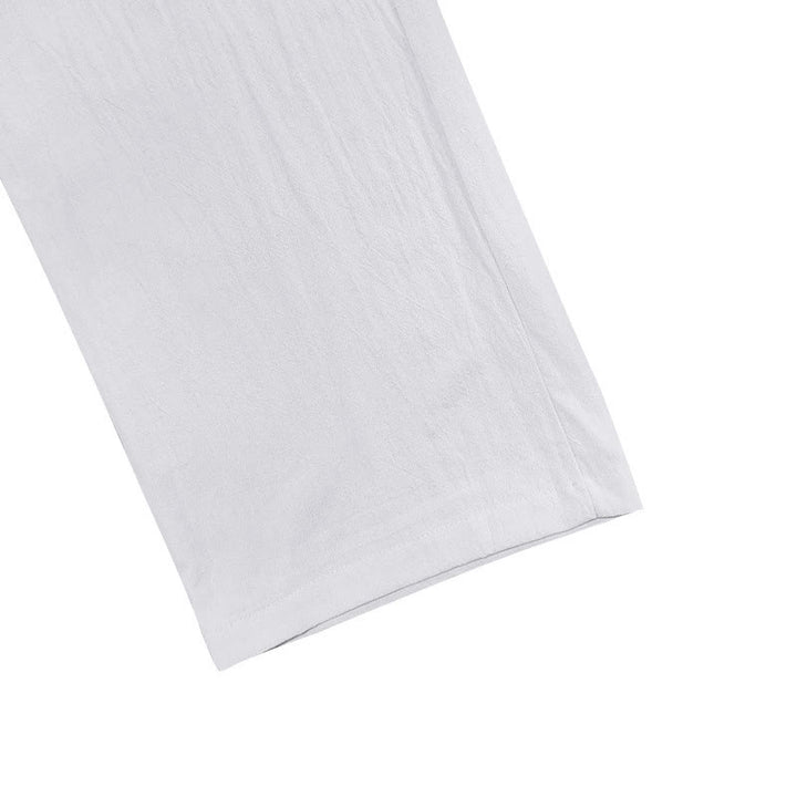 Buddha Stones Casual Plain Color Buttons Men's Cotton Pants With Pockets - image 5