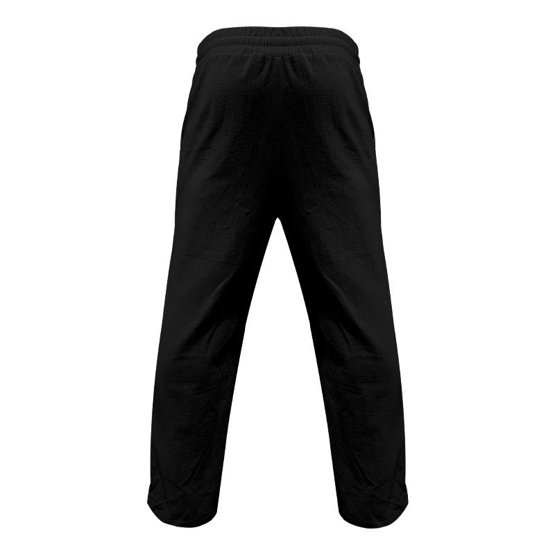 Buddha Stones Casual Plain Color Buttons Men's Cotton Pants With Pockets - image 15