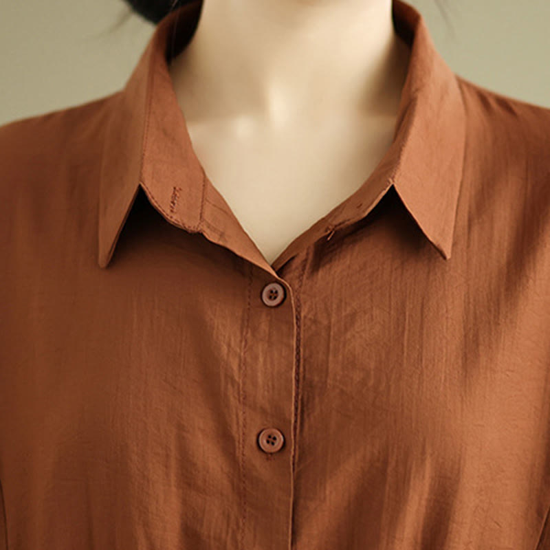 Buddha Stones 2pcs Casual Women's Stand Collar Shirt Loose Pants Meditation Clothing Set - image 8