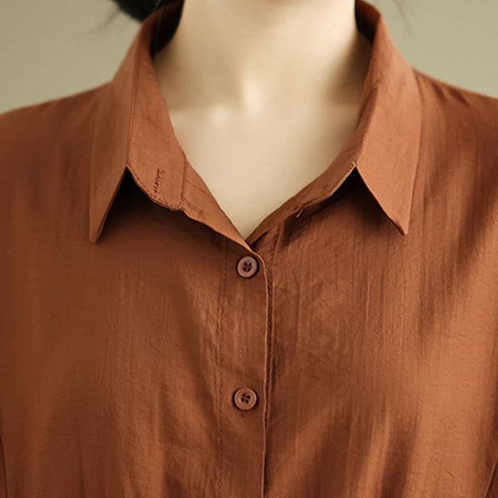 Buddha Stones 2pcs Casual Women's Stand Collar Shirt Loose Pants Meditation Clothing Set - image 8