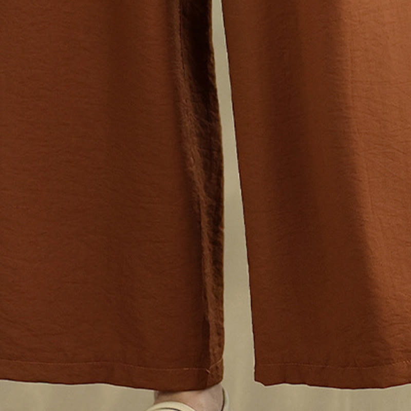 Buddha Stones 2pcs Casual Women's Stand Collar Shirt Loose Pants Meditation Clothing Set - image 6