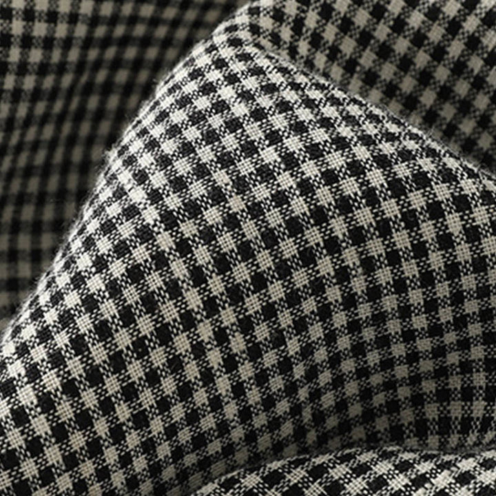 Buddha Stones Plaid Pattern Drawstring Women's Cotton Linen Harem Pants With Pockets - image 6