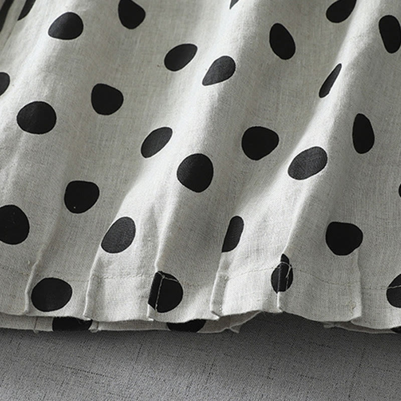 Buddha Stones Polka Dot Floral Pattern Pattern Women's Cotton Linen Harem Pants With Pockets - image 8