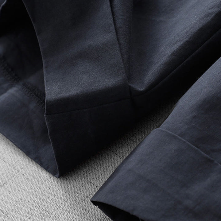 Buddha Stones Casual Plain High Waist Women's Polyester 7-8 Length Wide Leg Pants With Pockets - image 4