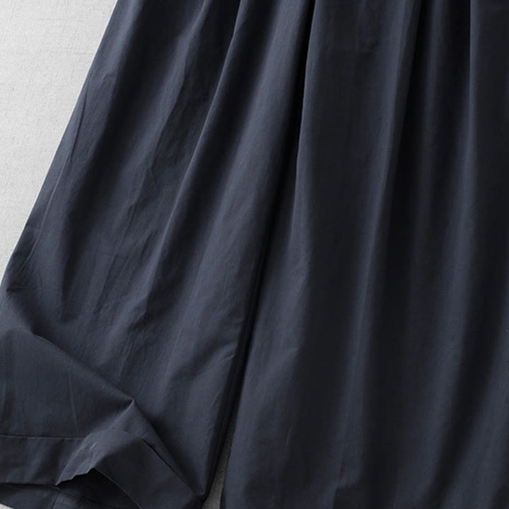 Buddha Stones Casual Plain High Waist Women's Polyester 7-8 Length Wide Leg Pants With Pockets - image 3