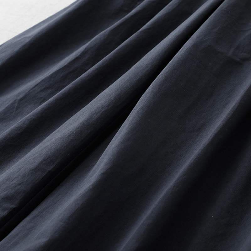 Buddha Stones Casual Plain High Waist Women's Polyester 7-8 Length Wide Leg Pants With Pockets - image 5