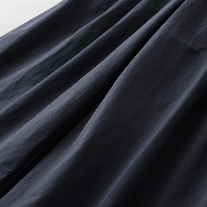 Buddha Stones Casual Plain High Waist Women's Polyester 7-8 Length Wide Leg Pants With Pockets - image 5