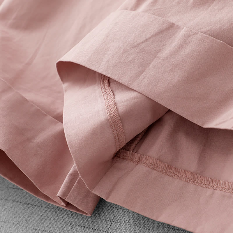 Buddha Stones Casual Plain High Waist Women's Polyester 7-8 Length Wide Leg Pants With Pockets - image 11