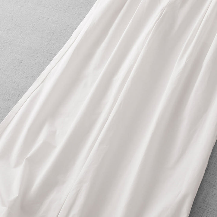 Buddha Stones Casual Plain High Waist Women's Polyester 7-8 Length Wide Leg Pants With Pockets - image 16