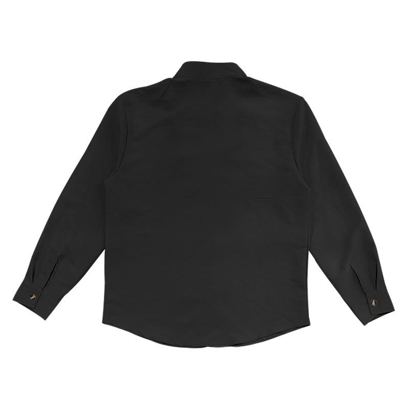 Buddha Stones Solid Color Buttons Fall Long Sleeve Men's Shirt - image 18