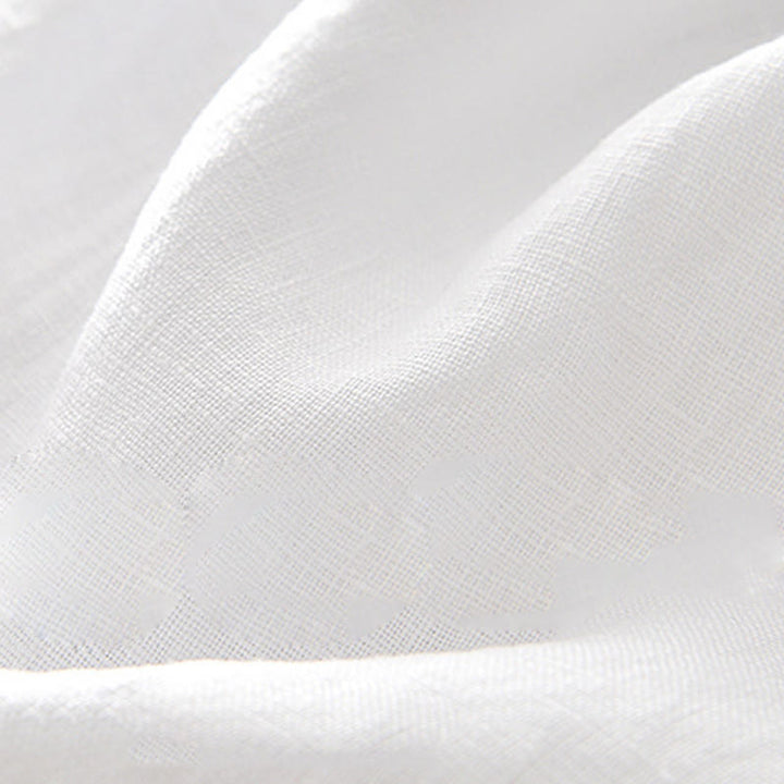 Buddha Stones Solid Summer Short Sleeve Buttons Linen Men's Shirt With Pockets - image 14