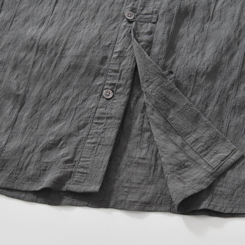 Buddha Stones Summer Short Sleeve Buttons Men's Shirt With Two Pockets - image 9