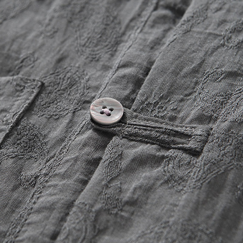 Buddha Stones Summer Short Sleeve Buttons Men's Shirt With Two Pockets - image 7