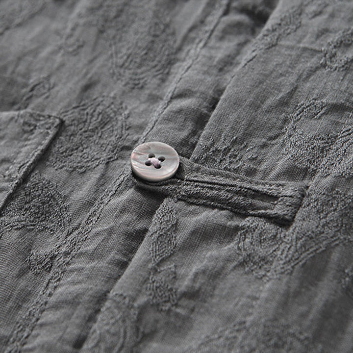 Buddha Stones Summer Short Sleeve Buttons Men's Shirt With Two Pockets - image 7