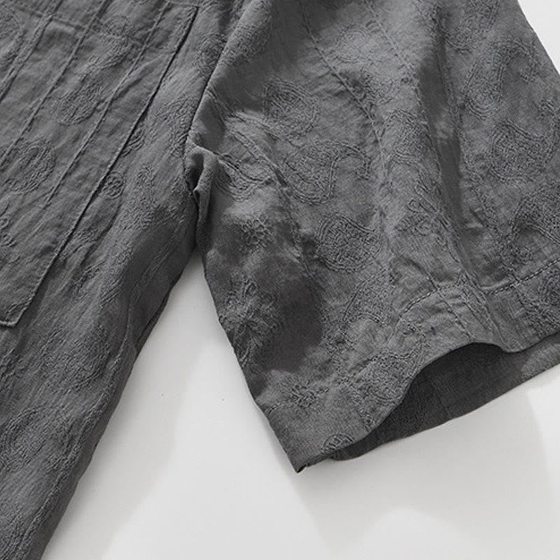 Buddha Stones Summer Short Sleeve Buttons Men's Shirt With Two Pockets - image 10