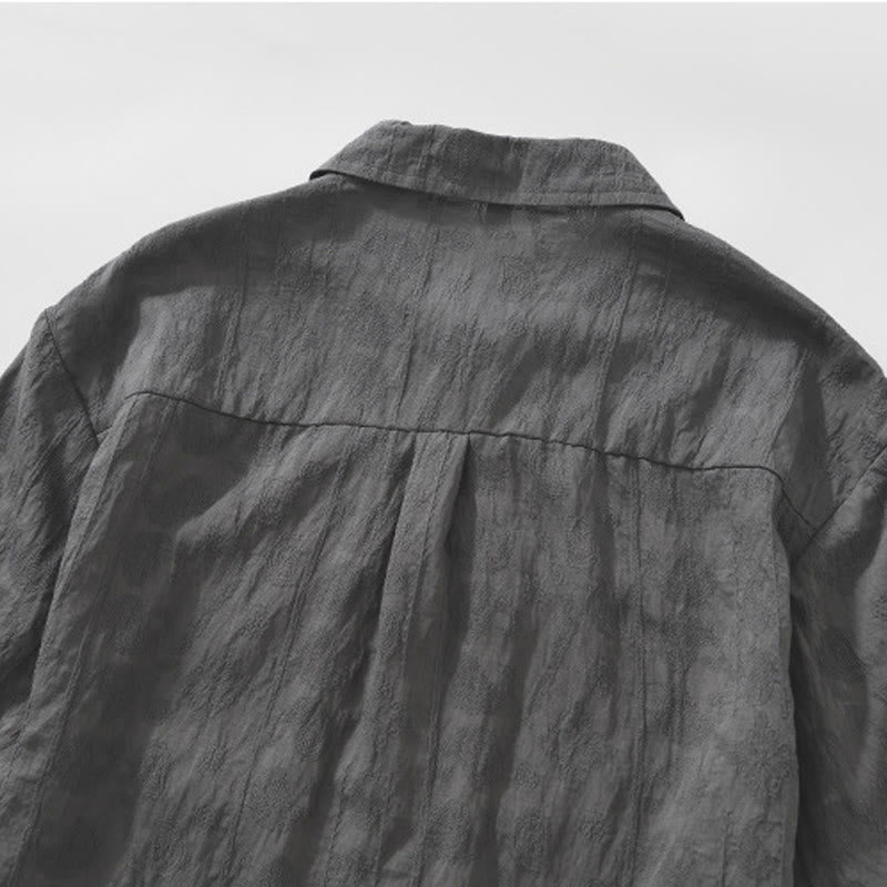 Buddha Stones Summer Short Sleeve Buttons Men's Shirt With Two Pockets - image 6