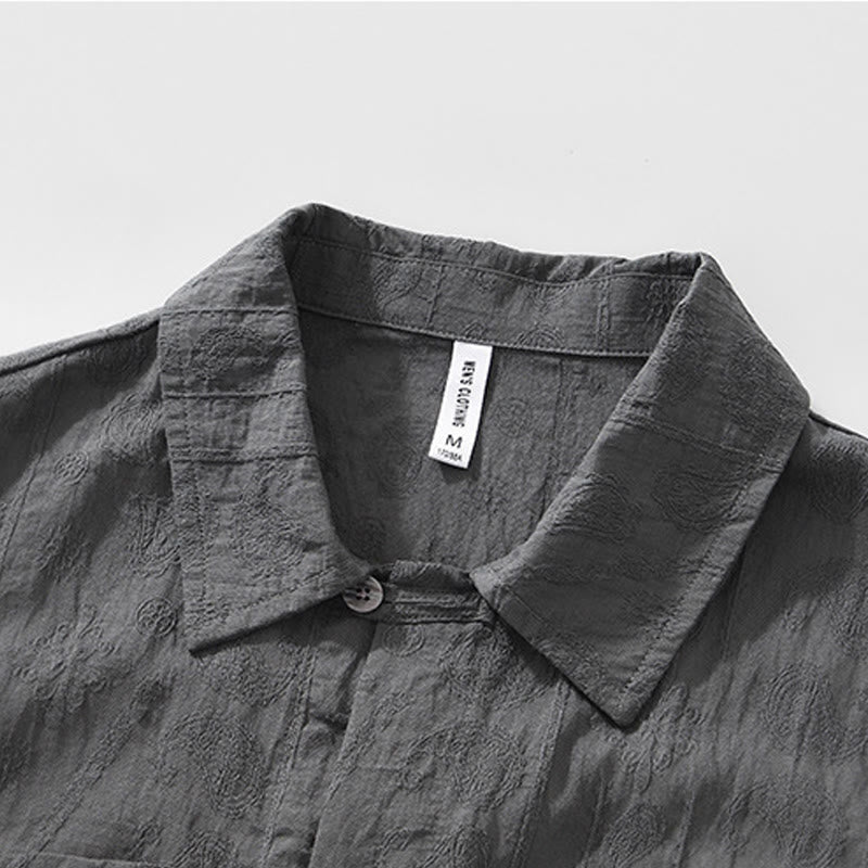 Buddha Stones Summer Short Sleeve Buttons Men's Shirt With Two Pockets - image 5