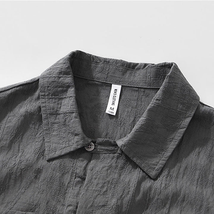 Buddha Stones Summer Short Sleeve Buttons Men's Shirt With Two Pockets - image 5