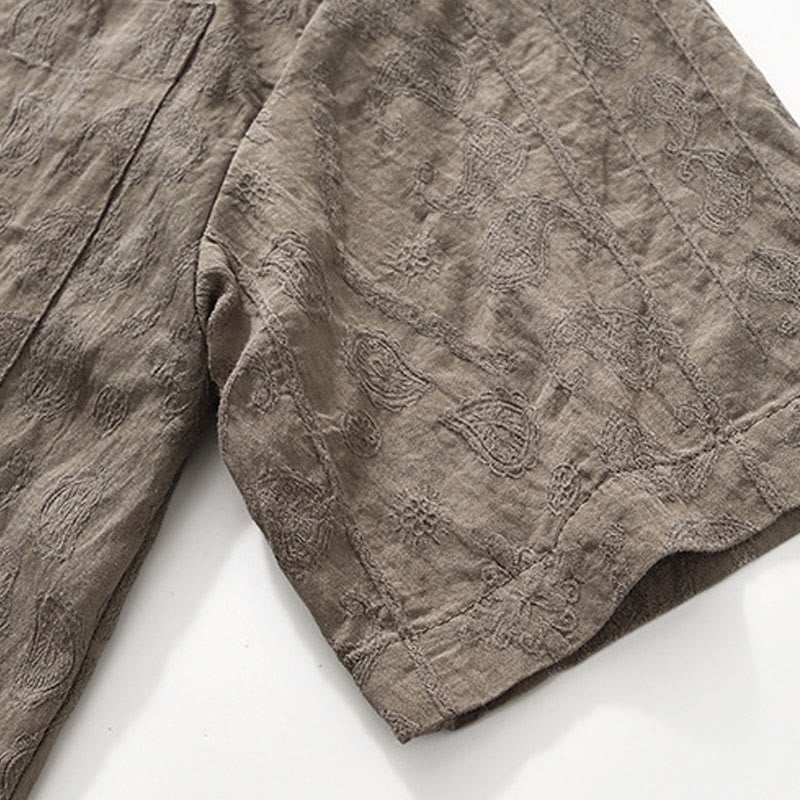 Buddha Stones Summer Short Sleeve Buttons Men's Shirt With Two Pockets - image 24