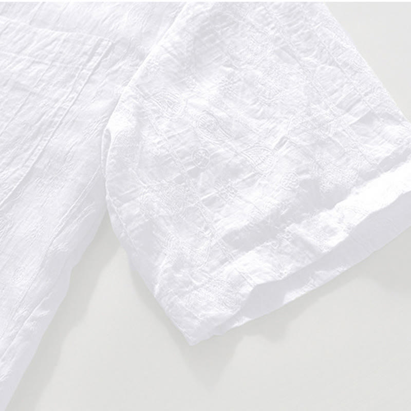 Buddha Stones Summer Short Sleeve Buttons Men's Shirt With Two Pockets - image 16