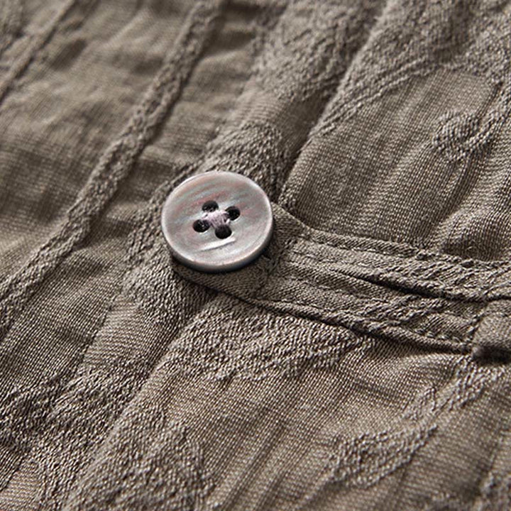 Buddha Stones Summer Short Sleeve Buttons Men's Shirt With Two Pockets - image 21