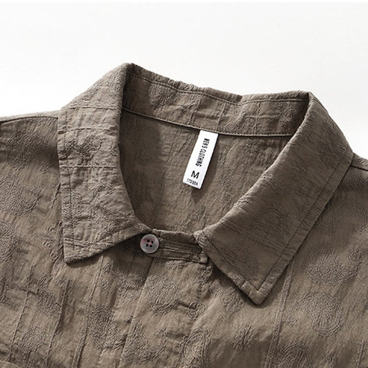 Buddha Stones Summer Short Sleeve Buttons Men's Shirt With Two Pockets - image 20