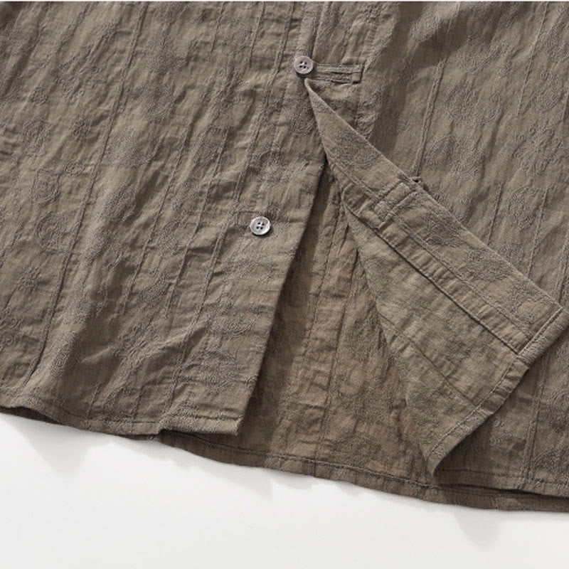 Buddha Stones Summer Short Sleeve Buttons Men's Shirt With Two Pockets - image 23