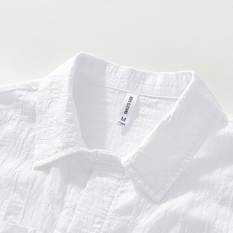 Buddha Stones Summer Short Sleeve Buttons Men's Shirt With Two Pockets - image 13