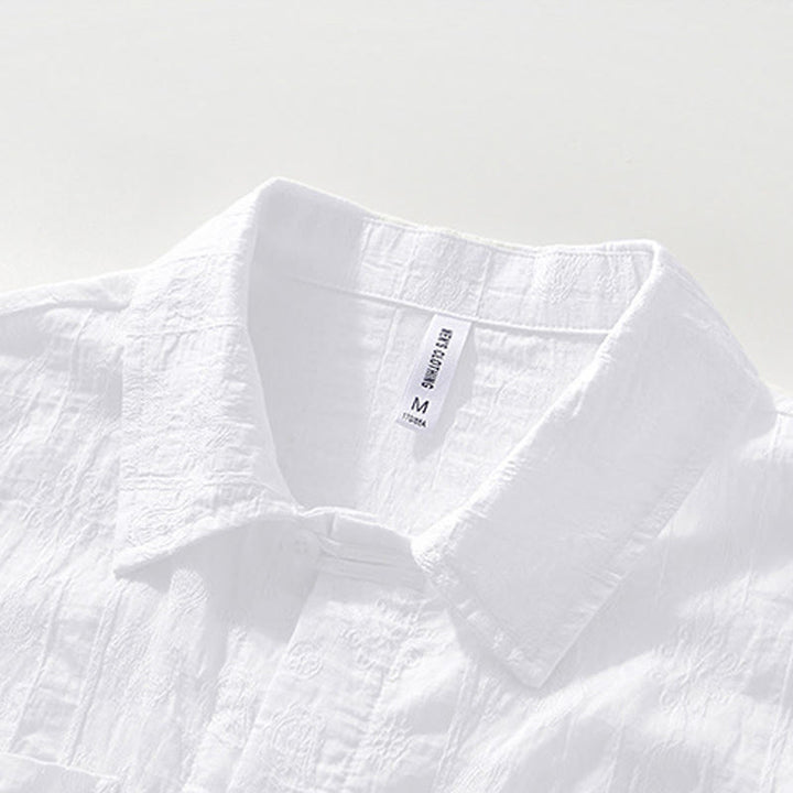 Buddha Stones Summer Short Sleeve Buttons Men's Shirt With Two Pockets - image 13