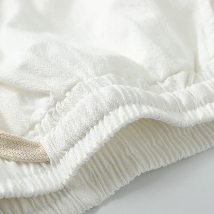 Buddha Stones 2Pcs Summer V-Neck Cotton Shirt Pants With Pockets Men's Meditation Cloth Set - image 9