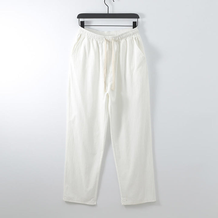 Buddha Stones 2Pcs Lace-up Cotton Kimono Pants With Pockets Men's Meditation Cloth Set - image 5