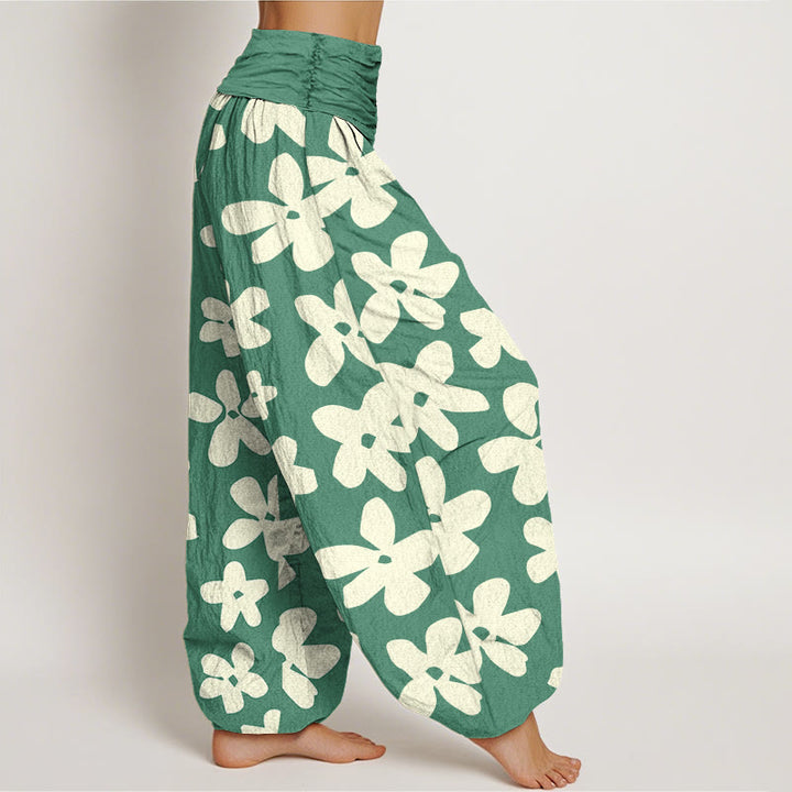 Buddha Stones Casual Bohemian Style Floral Women's Elastic Waist Harem Pants - image 2