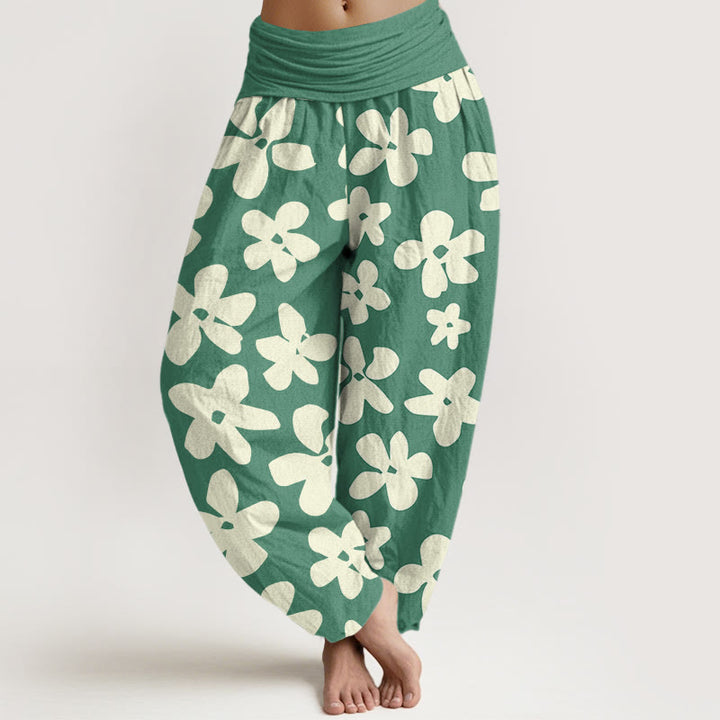 Buddha Stones Casual Bohemian Style Floral Women's Elastic Waist Harem Pants - MediumSeaGreen - US22,UK/AU26,EU54 (6XL) - image 1