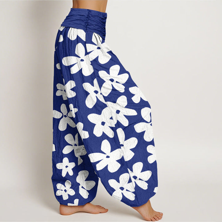Buddha Stones Casual Bohemian Style Floral Women's Elastic Waist Harem Pants - image 6