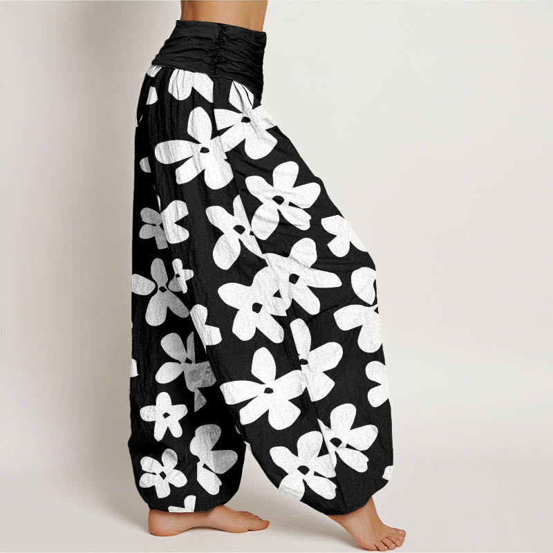 Buddha Stones Casual Bohemian Style Floral Women's Elastic Waist Harem Pants - image 9