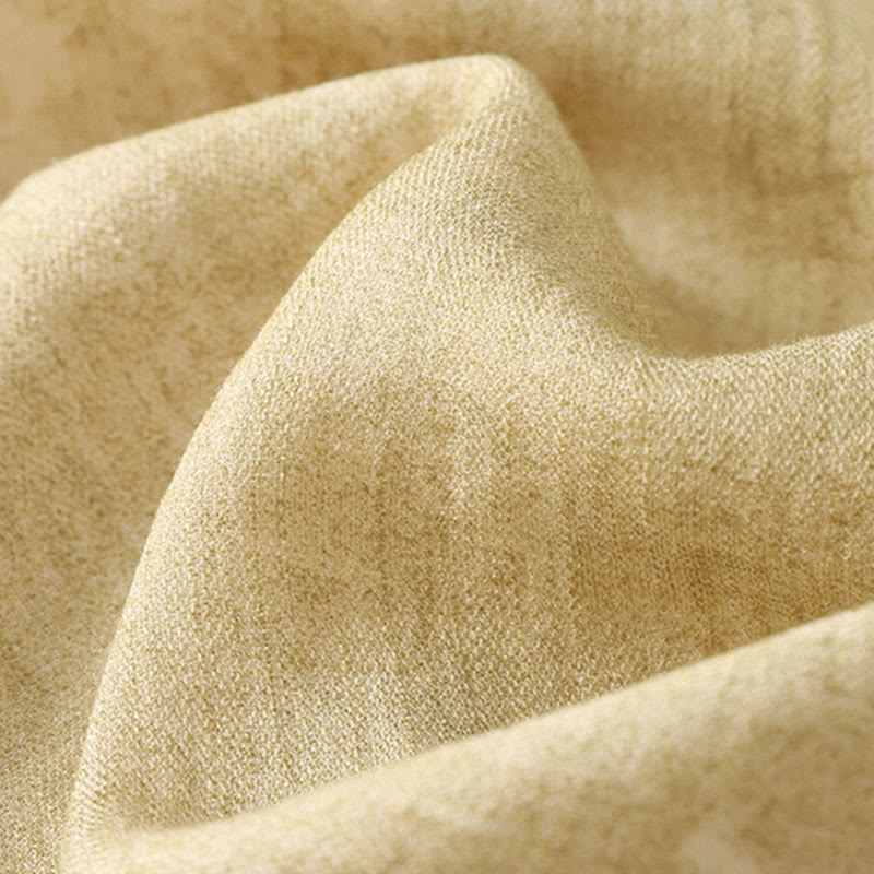 Buddha Stones Summer Plain Drawstring Zipper Design Women's Wide Leg Cotton Pants With Pockets - image 9