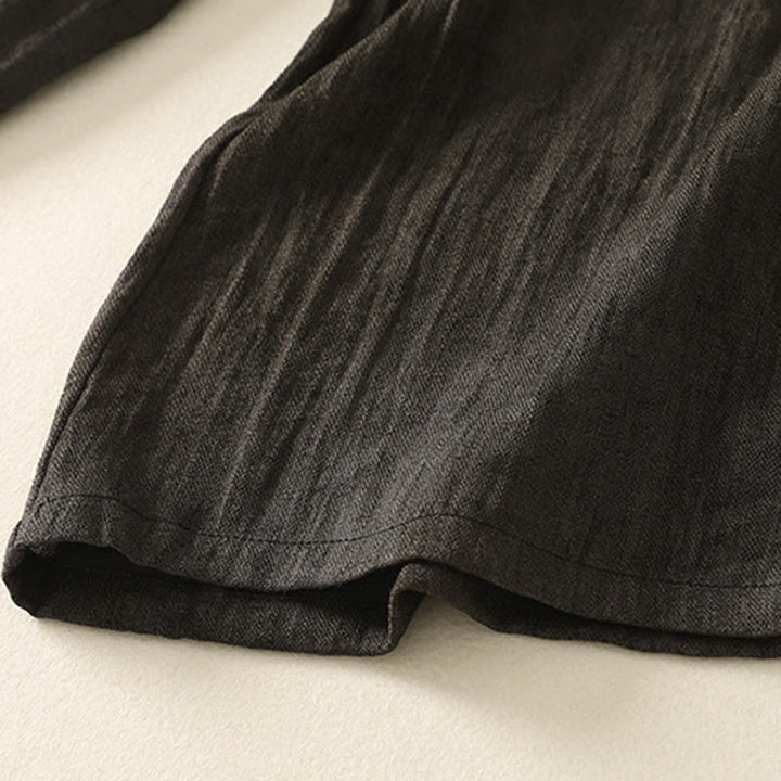 Buddha Stones Summer Plain Drawstring Zipper Design Women's Wide Leg Cotton Pants With Pockets - image 16