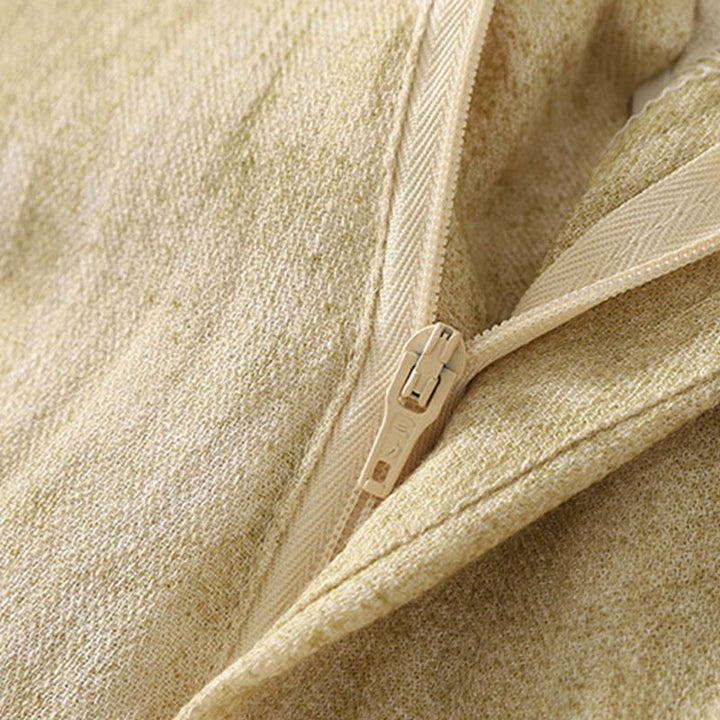 Buddha Stones Summer Plain Drawstring Zipper Design Women's Wide Leg Cotton Pants With Pockets - image 8